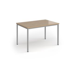 Flexi 25 rectangular table with silver frame 1200mm x 800mm - Kendal Oak