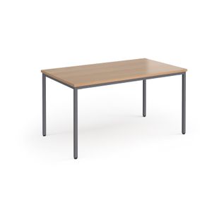 Flexi 25 rectangular table with graphite frame 1400mm x 800mm - beech