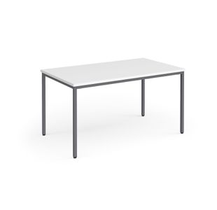 Flexi 25 rectangular table with graphite frame 1400mm x 800mm - white
