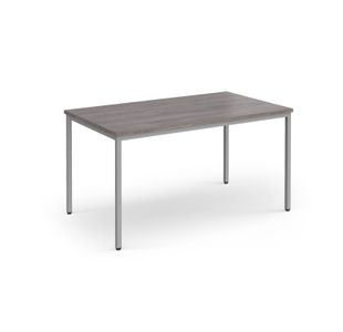 Flexi 25 rectangular table with silver frame 1400mm x 800mm - grey oak