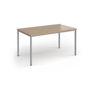 Flexi 25 rectangular table with silver frame 1400mm x 800mm - Kendal Oak
