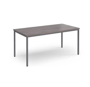 Flexi 25 rectangular table with graphite frame 1600mm x 800mm - grey oak