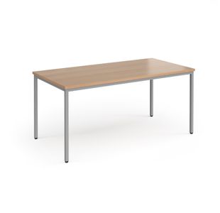 Flexi 25 rectangular table with silver frame 1600mm x 800mm - beech