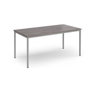 Flexi 25 rectangular table with silver frame 1600mm x 800mm - grey oak