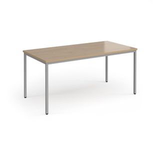 Flexi 25 rectangular table with silver frame 1600mm x 800mm - Kendal Oak