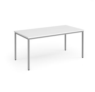 Flexi 25 rectangular table with silver frame 1600mm x 800mm - white