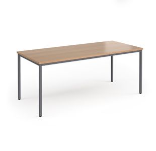 Flexi 25 rectangular table with graphite frame 1800mm x 800mm - beech