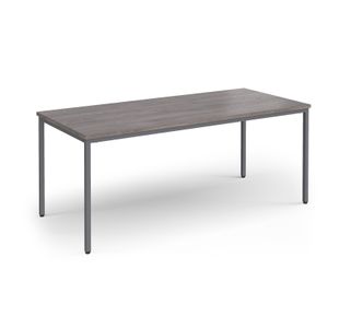 Flexi 25 rectangular table with graphite frame 1800mm x 800mm - grey oak