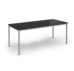 Flexi 25 rectangular table with silver frame 1800mm x 800mm - Black
