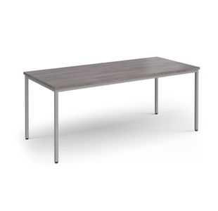 Flexi 25 rectangular table with silver frame 1800mm x 800mm - grey oak