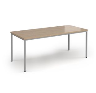 Flexi 25 rectangular table with silver frame 1800mm x 800mm - Kendal Oak