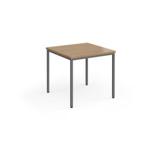 Flexi 25 square table with graphite frame 800mm x 800mm - oak