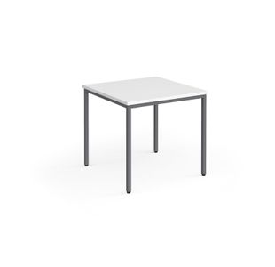 Flexi 25 square table with graphite frame 800mm x 800mm - white