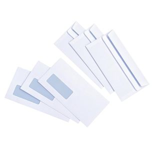5 Star Envelopes Wallet Press Seal Window 90gsm DL 110x220mm White (Pack of 1000)