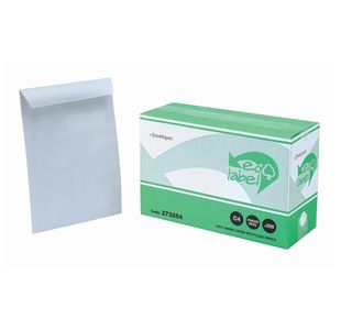 5 Star Envelopes Recycled Pocket Self Seal Window 90gsm C4 324x229mm White (Pack of 250)