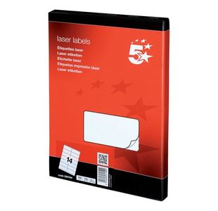 5 Star Office Multipurpose Labels Laser Copier Inkjet 99.1x38.1mm White (Pack of 1400)