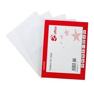 5 Star Office Folder Embossed Cut Flush Polypropylene Thumb Hole 90 Micron A4 Clear (Pack of 100)