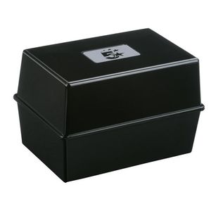 5 Star Card Index Box Capacity 250 Cards Black