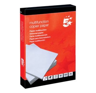 5 Star Office Multifunctional Copier Paper Ream-Wrapped A4 80gsm White (Pack of 5)