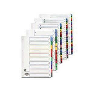 5 Star Office Index Jan-Dec Multipunched Reinforced Multicolour Tabs 160gsm A4 White