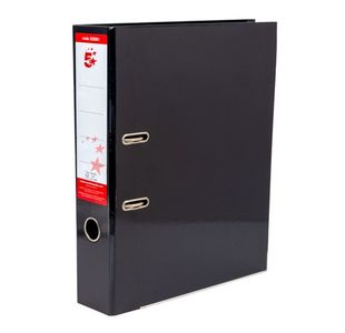5 Star Office Lever Arch File Foolscap Black (Pack of 10)