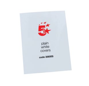 5 Star Office Binding Covers 250Gsm Plain A4 Gloss White (Pack of 100)