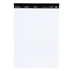 5 Star Office Executive Pad Headbound 60gsm Ruled Margin Perforated 100pp A4 White (Pack of 10)