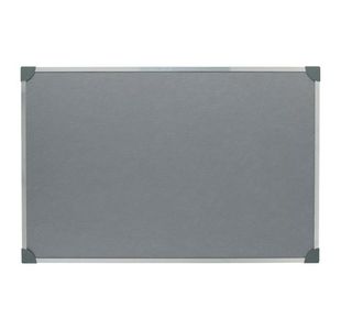 5 Star Office Felt Noticeboard with Fixings and Aluminium Trim 900x600mm Grey