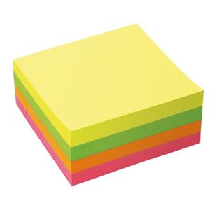 5 Star Sticky Notes Removable Cube Neon Rainbow 76x76mm 397980