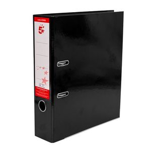 5 Star Office Lever Arch File A4 Black (Pack of 10)