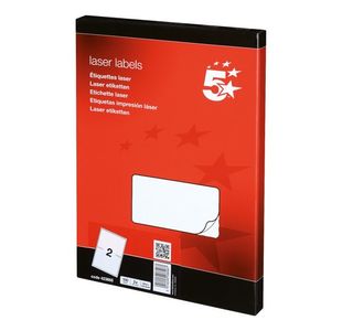 5 Star Office Multipurpose Labels Laser Copier and Inkjet 199.6x143.5mm White (Pack of 200)