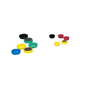 5 Star Office Round Plastic Covered Magnets 25mm Assorted (Pack of 10)