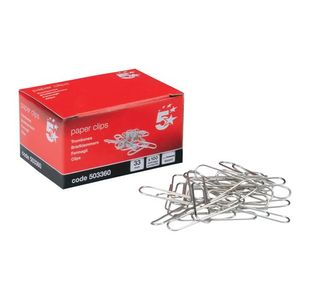 5 Star Office Paperclips Metal Large Length 33mm Lipped Plain (Pack of 10x100)