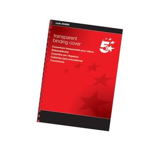 5 Star Office Comb Binding Covers PVC 250 Micron A4 Clear (Pack of 100)