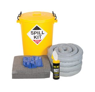 5 Star Gel Pup Spill Kit in Yellow Drum with Lid 90L Grey FS636591