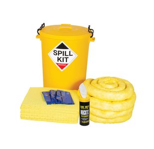 5 Star Chemical Spill Kit in a Plastic Drum 90 Litre Yellow FS636690