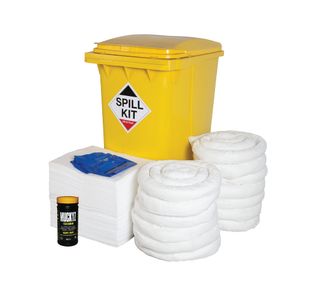 5 Star Oil/Fuel Spill Kit in Yellow Wheelie Bin 360L White FS637222