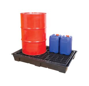 5 Star Evo Recycled Low Level 2 Drum Spillpallets Black FS642134