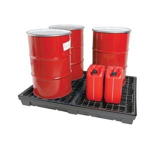 5 Star Evo Recycled Low Level 4 Drum Spillpallets Black FS642202