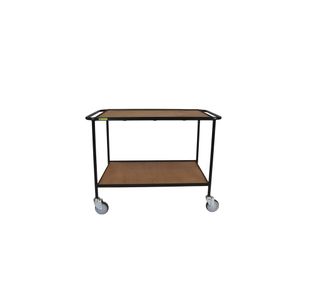 5 Star Mobile Shelf Trolley Wooden Shelves 1200x450x900mm FS644183