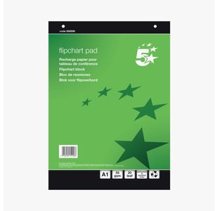 5 Star Recycled Flipchart Pad 55gsm 20 Sheets A1 (Pack of 5) FS668896