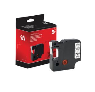 Five Star Non-OEM Replacement for Dymo 45010 Black on Clear 12mm x 7m FS671507