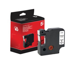 Five Star Non-OEM Replacement for Dymo 1978364 Black on White 12mm x 5.5m FS671847