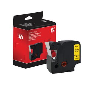 Five Star Non-OEM Replacement for Dymo 45808 Black on Yellow 19mm x 7m FS671921