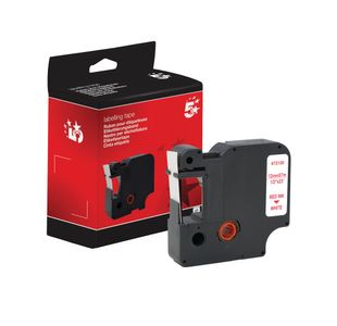 Five Star Non-OEM Replacement for Dymo 45015 Red on White 12mm x 7m FS672120