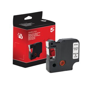 Five Star Non-OEM Replacement for Dymo 45020 White on Clear 12mm x 7m FS672148