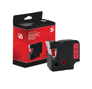 Five Star Non-OEM Replacement for Dymo 45807 Black on Red 19mm x 7m FS672371