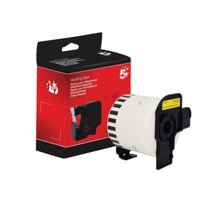 Five Star Non-OEM Replacement for Brother DK-44605 Black on Yellow 62mm x 30.48m FS673140