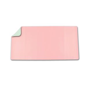 5 Star Double Sided Heat-Resistant Desk Mat Faux Leather Pink/Green FS677262