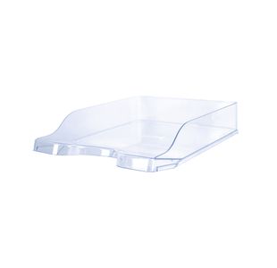 5 Star Contemporary Self Stacking Letter Tray Crystal FS677861